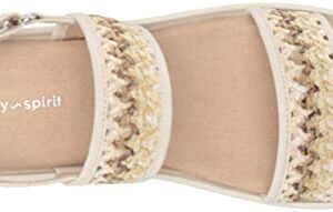 Easy Spirit Women's RAINA8 Wedge Sandal, Beige 110, 10 Wide