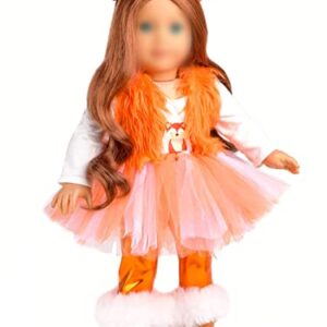 Sweet Dolly 18 Inches Doll Clothes Christmas Red Fox Costume Outfits Fit American 18 Inch Dolls