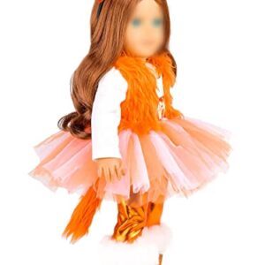 Sweet Dolly 18 Inches Doll Clothes Christmas Red Fox Costume Outfits Fit American 18 Inch Dolls