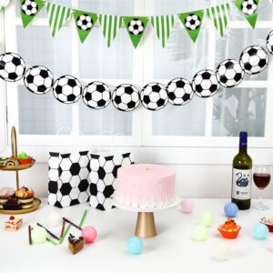 Zonon 4 Pieces Soccer Banner Decoration Party Soccer Birthday Garland for Sports Kids Party Supplies (Soccer Style)