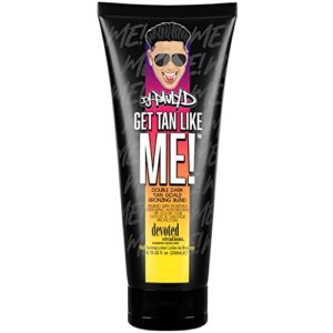 devoted creations dj pauly d get tan like me! dark tanning lotion – double dark ‘tan goals’ bronzing blend – remixed with positively energizing antioxidants vip color club tattoo and tan fade protectors – 6.78 oz.