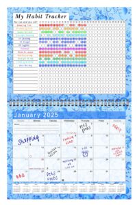 2025 monthly desktop/wall calendar/planner - habit tracker - daily, weekly & monthly goal motivational habit tracking journal inspirational - (edition #019)