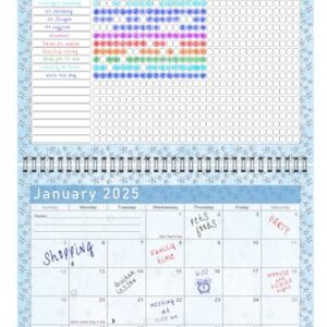 2025 Monthly Desktop/Wall Calendar/Planner - Habit Tracker - Daily, Weekly & Monthly Goal Motivational Habit Tracking Journal Inspirational - (Edition #018)