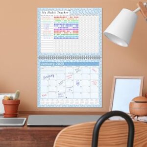2025 Monthly Desktop/Wall Calendar/Planner - Habit Tracker - Daily, Weekly & Monthly Goal Motivational Habit Tracking Journal Inspirational - (Edition #018)