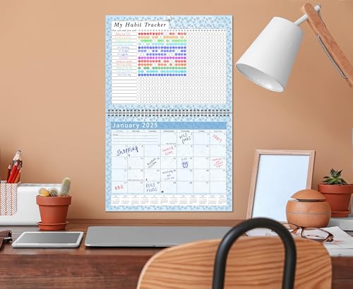 2025 Monthly Desktop/Wall Calendar/Planner - Habit Tracker - Daily, Weekly & Monthly Goal Motivational Habit Tracking Journal Inspirational - (Edition #018)