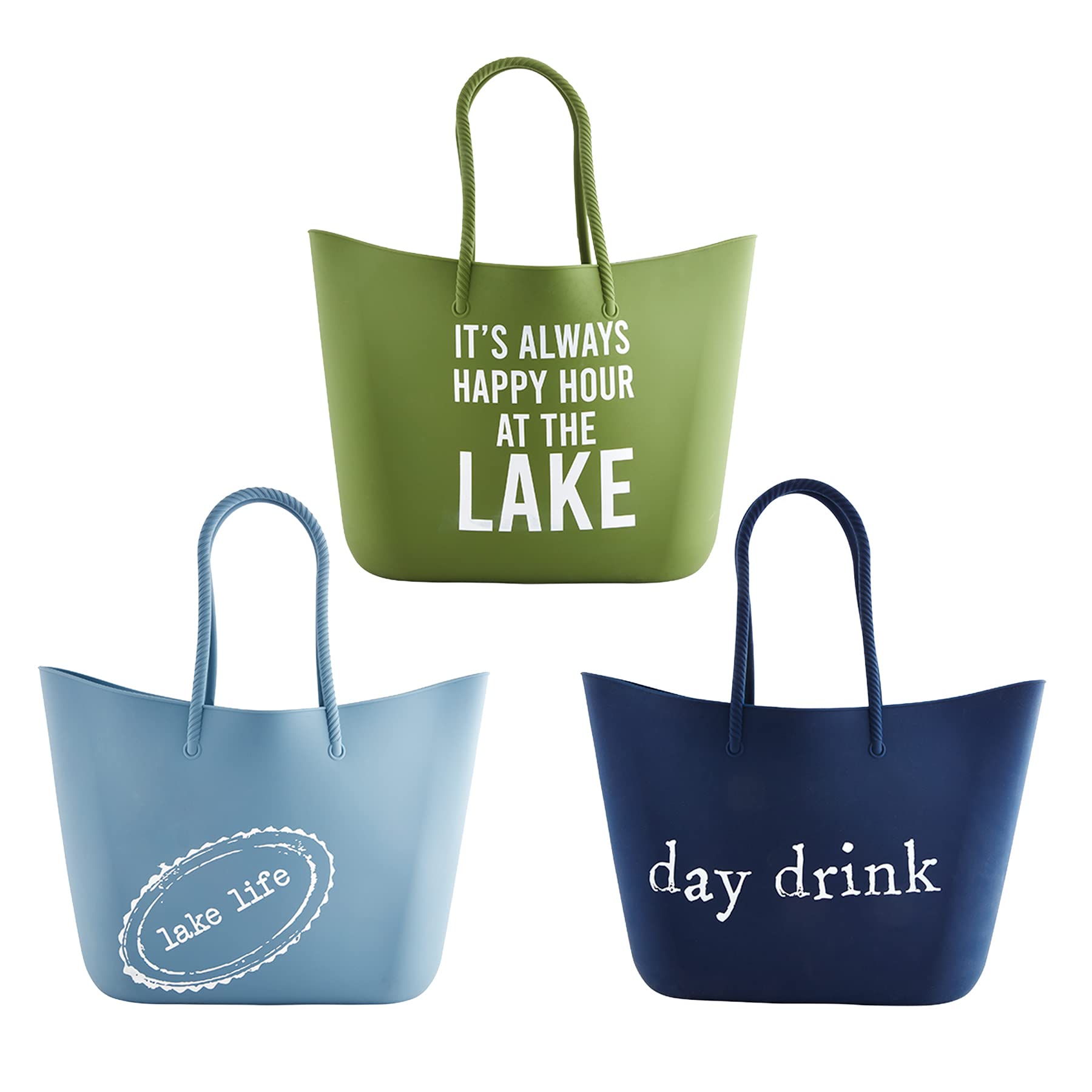 Mud Pie Life, 13" x 18.5" Silicone Lake Tote