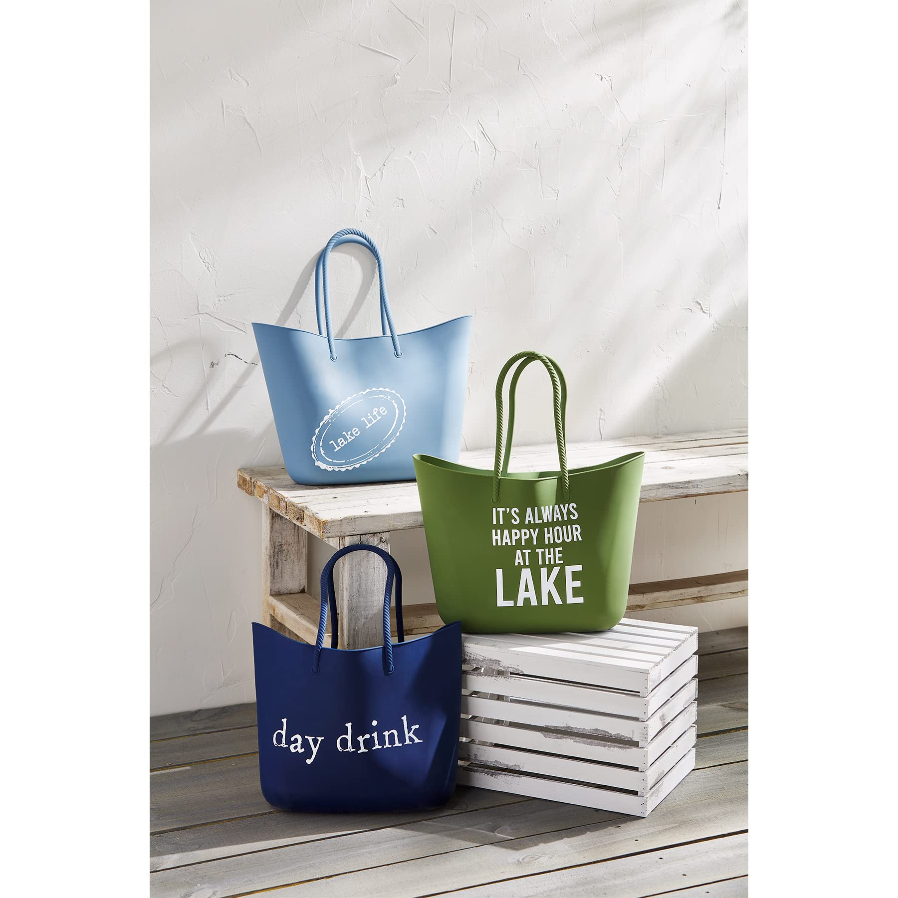 Mud Pie Life, 13" x 18.5" Silicone Lake Tote