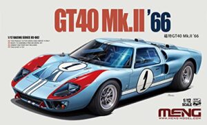 meng 1/12 scale gt40 mk.ii 66, racing series - plastic model building kit # rs-002