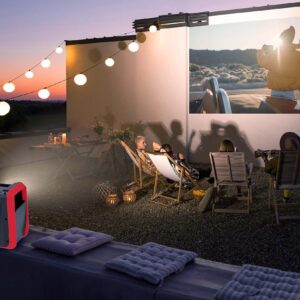 RCA - RPJ060 Portable Projector Home Theater Entertainment System, Long Lasting Battery - 2.5 Hours per Charge - Outdoor, Rechargeable, Speakers - Enjoy without any Cable on the go - Phone/Stick/PC