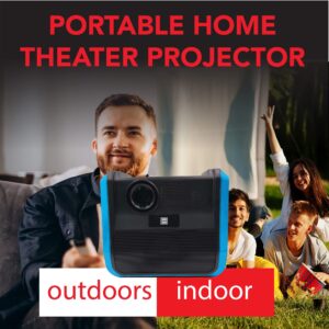 RCA - RPJ060 Portable Projector Home Theater Entertainment System, Long Lasting Battery - 2.5 Hours per Charge - Outdoor, Rechargeable, Speakers - Enjoy without any Cable on the go - Phone/Stick/PC
