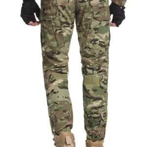 OCANXUE Tactical Pants Camo Cargo Pants for Men Outdoor Hiking Pants Ripstop Work Pants Multi Pocket Pants No Belt No Knee Pads CP Camo 34