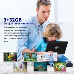 Tablet Android 10.0, 10.1 Inch Computer Tablets, 3GB RAM 32GB Storage, 13MP Rear Camera, HD Display Screen,6000mA Battery, Wi-Fi, GPS, FM, Bluetooth, Black