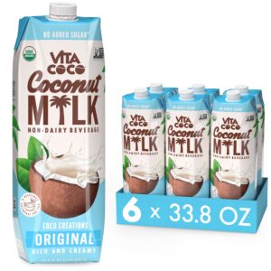 vita coco coconut milk, dairy-free, gluten-free - 33.8 fl oz, pack of 6