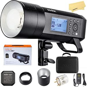 godox ad400 pro godox ad400pro all-in-one outdoor flash has 400ws strong power,0.01~1s recycle time,12 continuous flashes in 1/16 power output,30w led modeling lamp,380 full power pops
