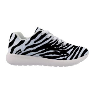 for u designs stylish sneakers for women white and black zebra printing walking running shoes for gym sports athletic sneakers lace up
