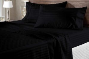 d&d bed cot sheets - 600tc 30" x 80" size black stripe - sheets for cot bunk bed - cot size mattress sheets - fitted cot sheet - perfect for narrow twin/cot size/rv bunk/guest bed/camping cot