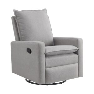oxford baby uptown upholstered swivel glider and recliner nursery chair, gray