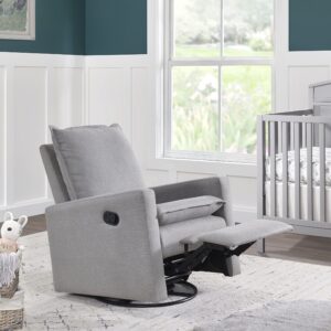 Oxford Baby Uptown Upholstered Swivel Glider and Recliner Nursery Chair, Gray