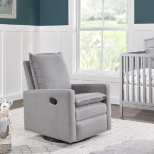 Oxford Baby Uptown Upholstered Swivel Glider and Recliner Nursery Chair, Gray