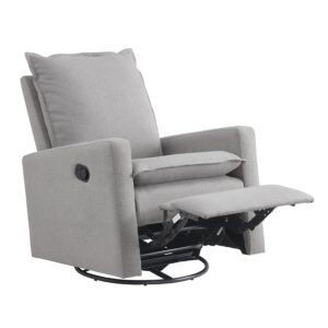 Oxford Baby Uptown Upholstered Swivel Glider and Recliner Nursery Chair, Gray