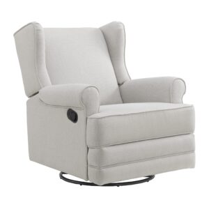 oxford baby teegan upholstered swivel glider & recliner nursery chair, sand
