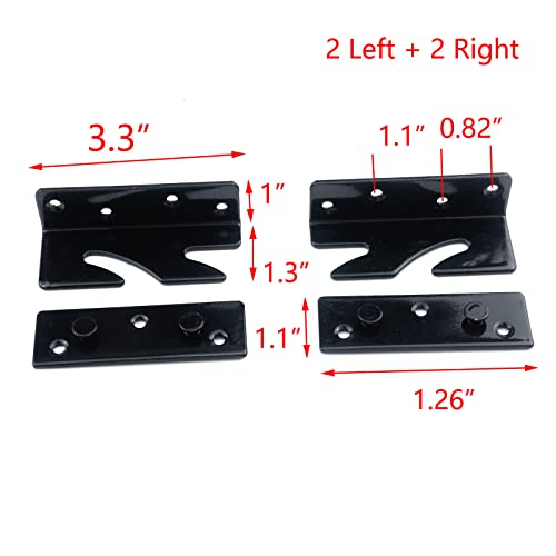 T Tulead Bed Rail Brackets Cold-Rolled Steel Bed Rail Fittings Bed Frame Connectors 3.3-Inch Bed Rail Hooks,with Screws