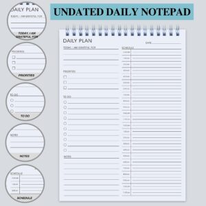 24 Hour Daily Planner - Daily To Do List for Work & Personal Life, Productivity Planner, Everyday Planner, Daily Schedule, 6.5 x 9.8