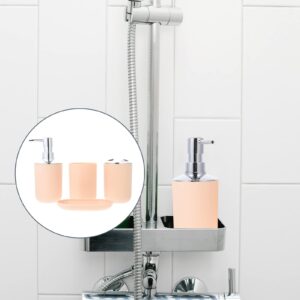 1 Set Bathroom Set Foam Hand Soap Dispenser Toothbrush Holder Cup White Bathroom Accessories Black Decor Hand Soap Container White Decor Dish Soap Dressing Table Plating