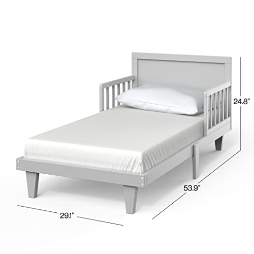 Child Craft Tremont Toddler Bed for Kids with Guard Rails, Low to Ground Design, Made of Pinewood, Featuring Clean Lines to Match Any Décor (Gentle Gray)