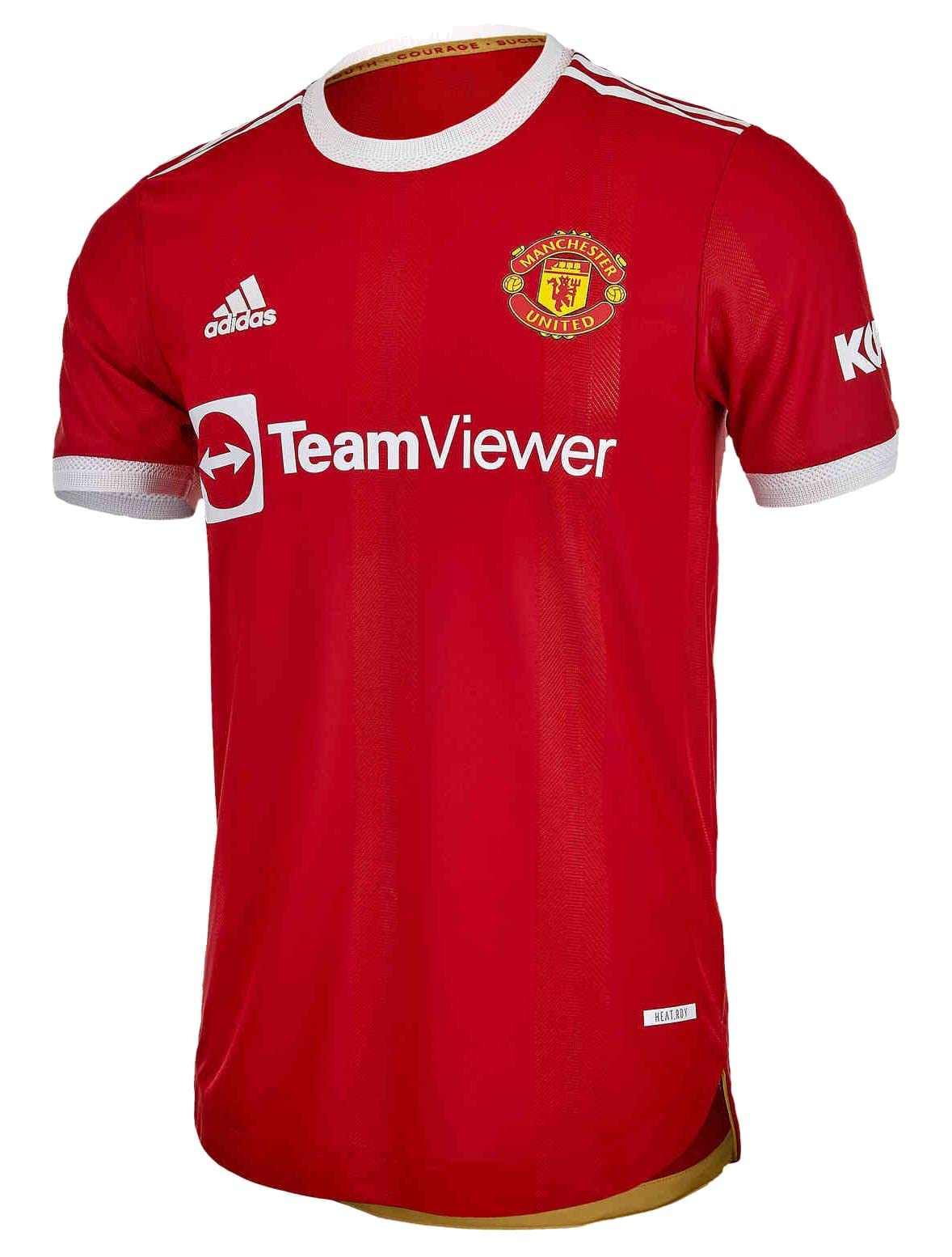 adidas Men's Manchester United Home Authentic Soccer Jersey 2021/22 (Medium) Red