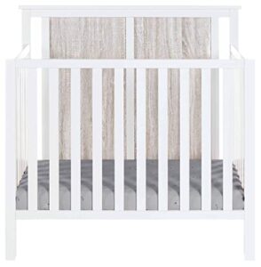 suite bebe connelly 3-in-1 mini crib in white/rockport gray - comes with mattress pad