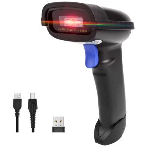 netum nt-1228bc bluetooth barcode scanner, compatible with 2.4g wireless & bluetooth & wired connection, connect phone, tablet, pc bar code reader work with windows, mac,android, ios (500 pieces)