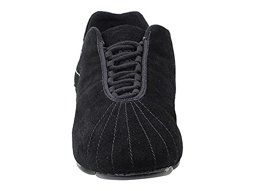 Very Fine Dancesport Shoes Very Fine Unisex-Adult Jazz Ballroom Exercise Dance Sneaker Shoes VFSN016 + Shoe Bag (Black Suede, Size 11), 11 Women/10 Men