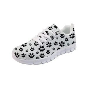 wanyint black dog paws print running shoes women's sneakers soft sole athletic shoes travel outdoor air mesh training shoes tennis shoes