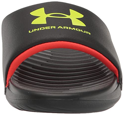 Under Armour Boys' Big Kid Ansa Fixed Strap, (007) Black/Black/Yellow Ray, 4