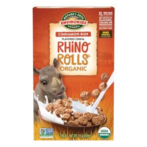 envirokidz rhino rolls organic cinnamon bun cereal,9.5 ounce,gluten free,non-gmo,envirokidz by nature's path