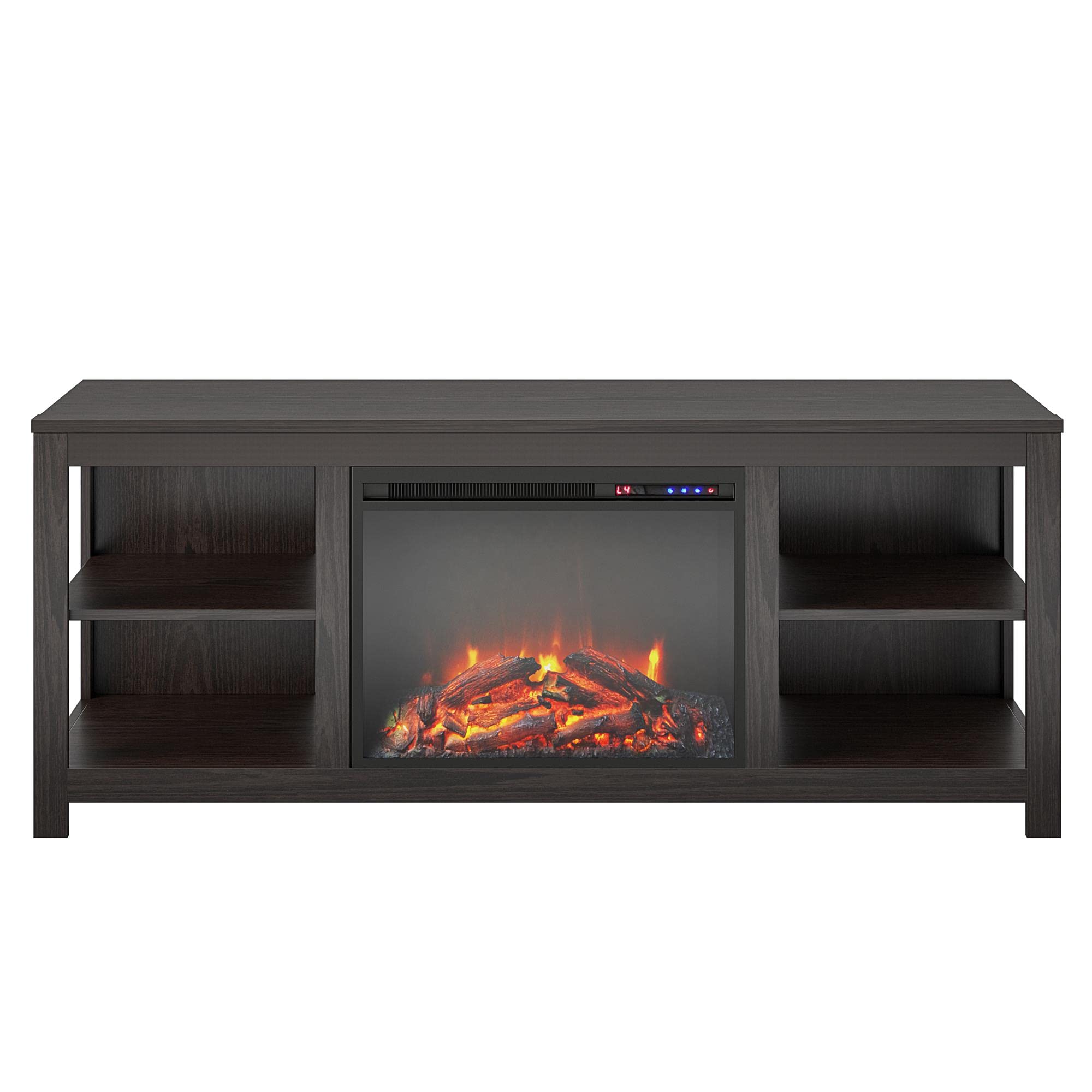 Ameriwood Home Melville Electric Fireplace Console Stand for TVs up to 74", Espresso