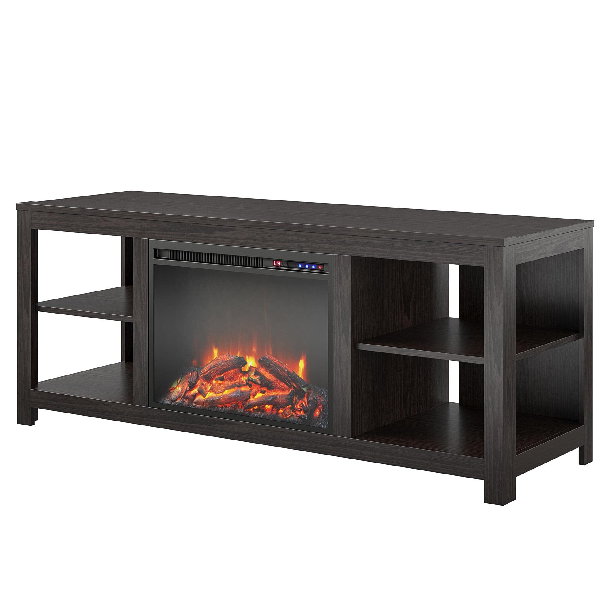 Ameriwood Home Melville Electric Fireplace Console Stand for TVs up to 74", Espresso