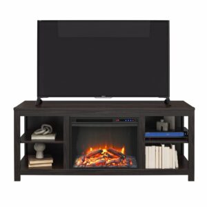 Ameriwood Home Melville Electric Fireplace Console Stand for TVs up to 74", Espresso