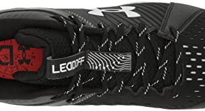 Under Armour Men's Leadoff Mid Rubber Molded Baseball Cleat, (001) Black/Black/White, 13