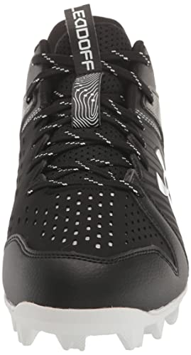 Under Armour Men's Leadoff Mid Rubber Molded Baseball Cleat, (001) Black/Black/White, 13