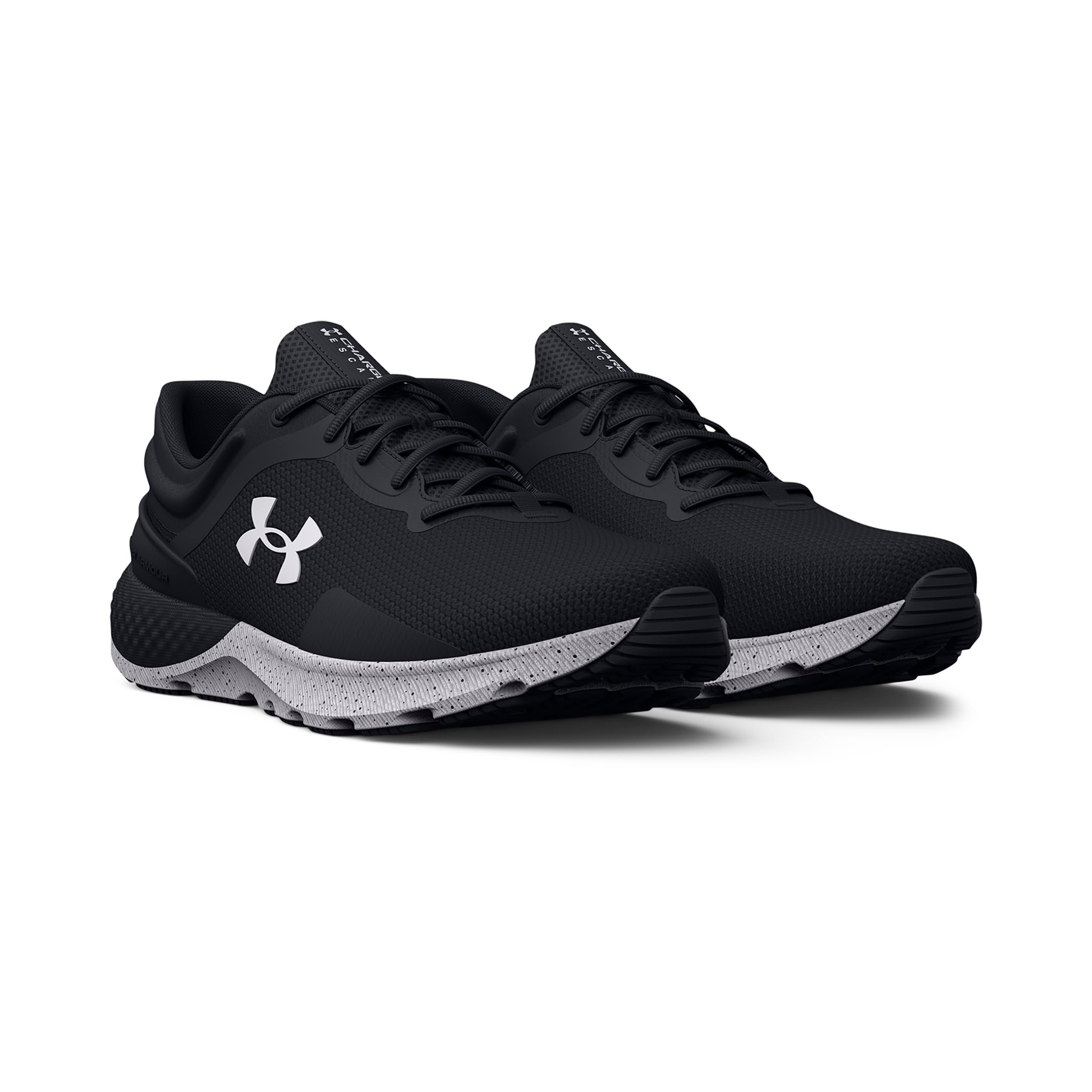Under Armour Women's Charged Escape 4 Running Shoe, (002) Black/Black/White, 8