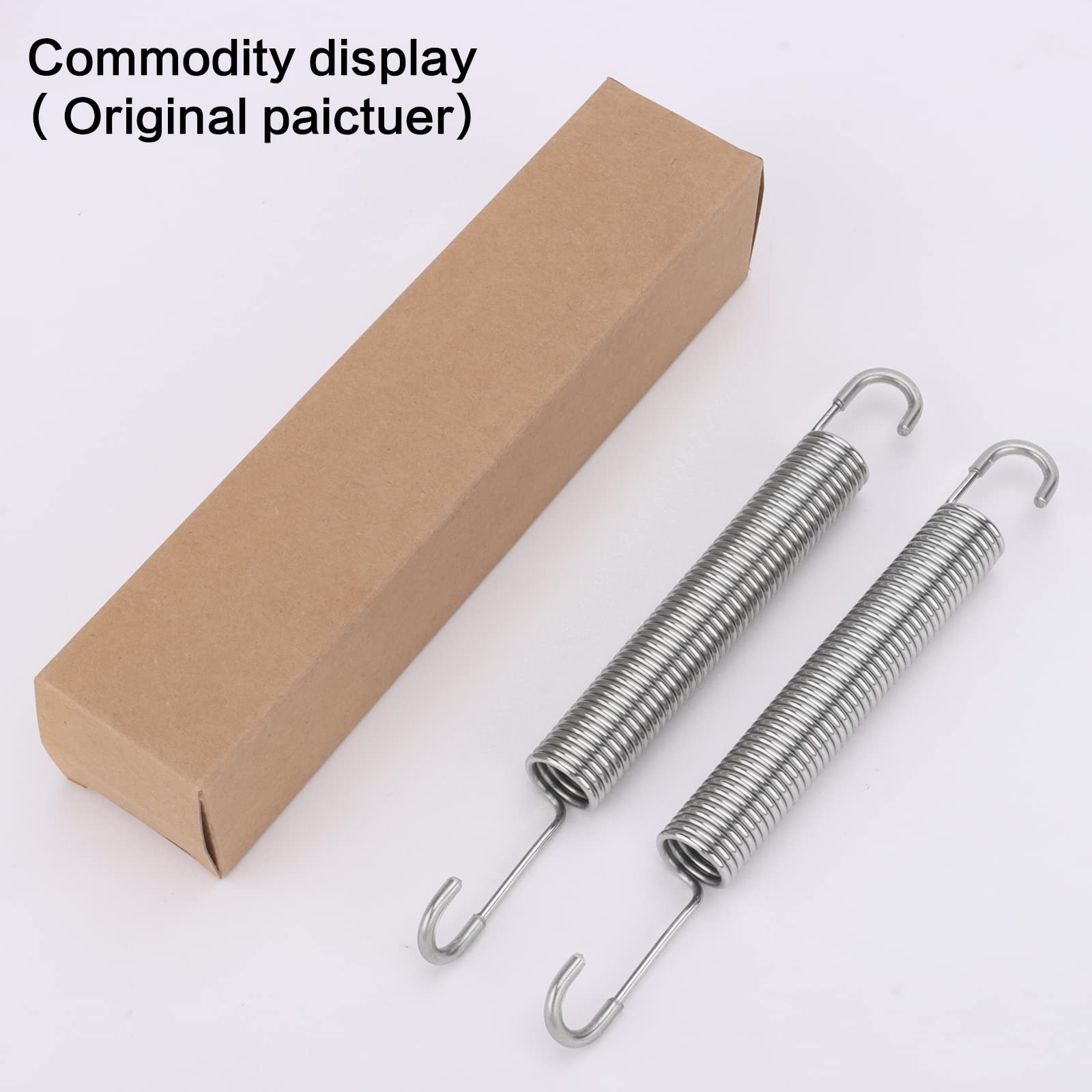 GNPADR GUPO 6-1/2 inch (2Pcs) Stainless Steel Replacement Recliner Sofa Chair Mechanism Tension Spring - Long Neck Hook Style