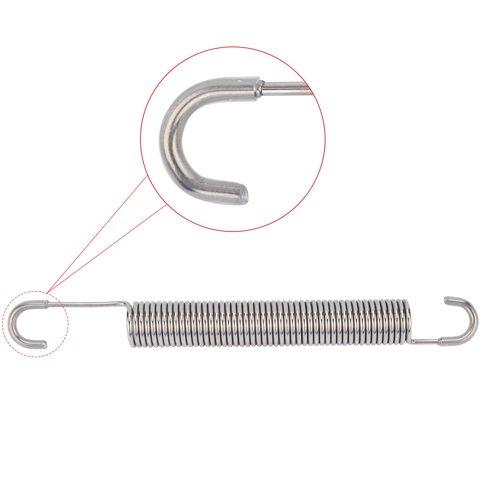 GNPADR GUPO 6-1/2 inch (2Pcs) Stainless Steel Replacement Recliner Sofa Chair Mechanism Tension Spring - Long Neck Hook Style