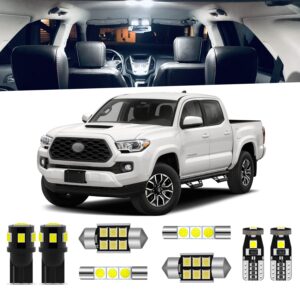 endpage 11-pieces tacoma led interior light kit for toyota tacoma 2016 2017 2018 2019 2020 2021 2022 white 6000k interior led lighting package + license plate lights, reverse lights, install tool