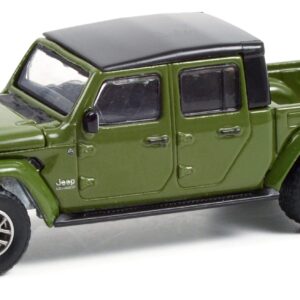 Greenlight Collectible 2021 Gladiator Pickup Truck Green with Black Top 80th Anniversary Anniversary Collection Series 13 1/64 Diecast Model Car by Greenlight 28080 F