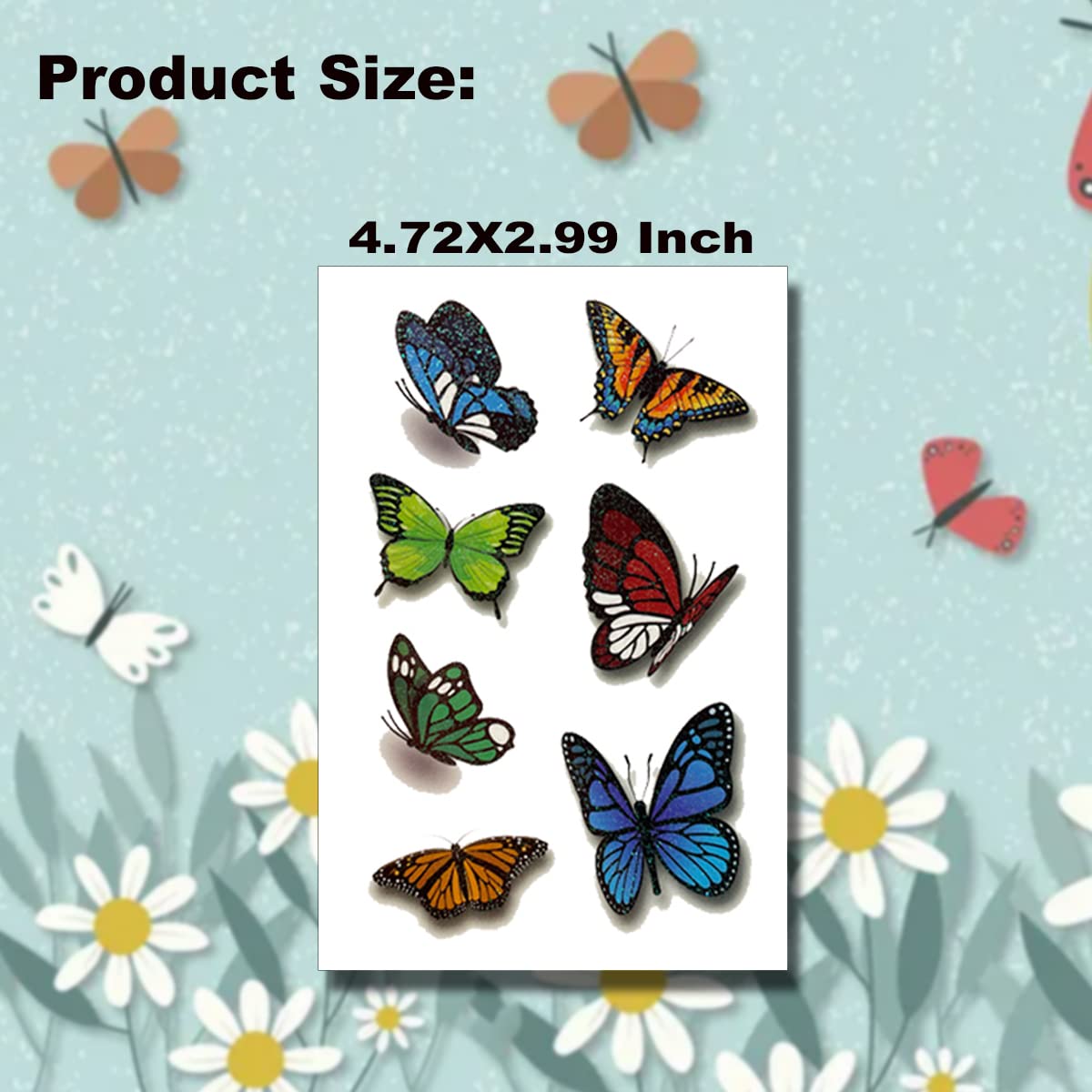 Tazimi 110 Styles Butterfly Temporary Tattoos for Kids Women,Glitter Butterfly Tattoos For Party Favors Gifts Decoration