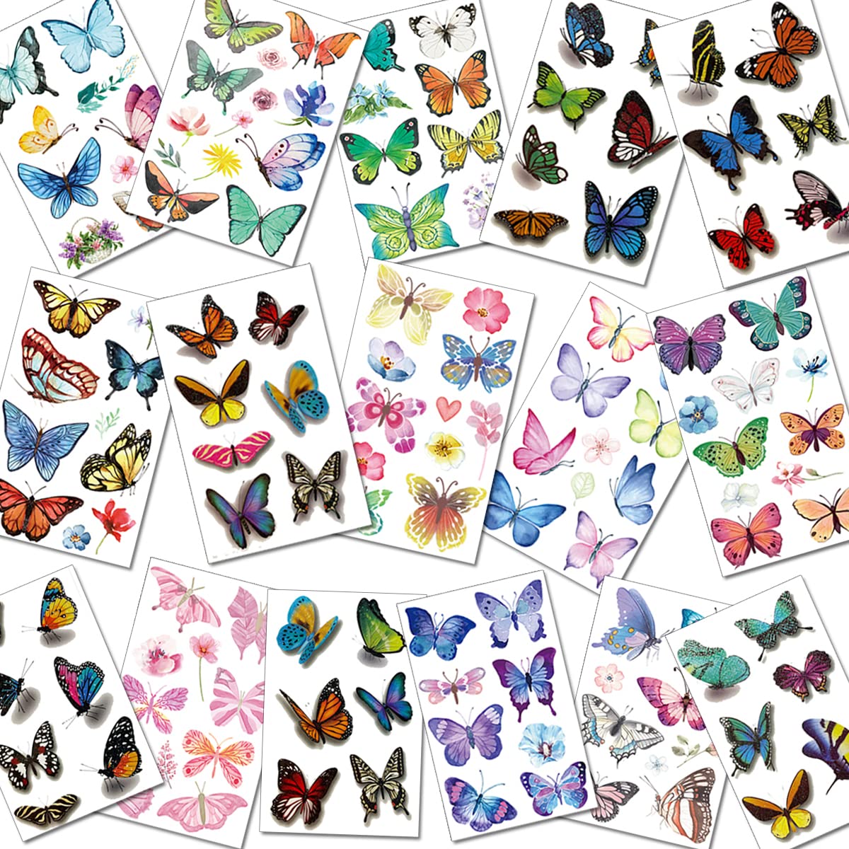 Tazimi 110 Styles Butterfly Temporary Tattoos for Kids Women,Glitter Butterfly Tattoos For Party Favors Gifts Decoration