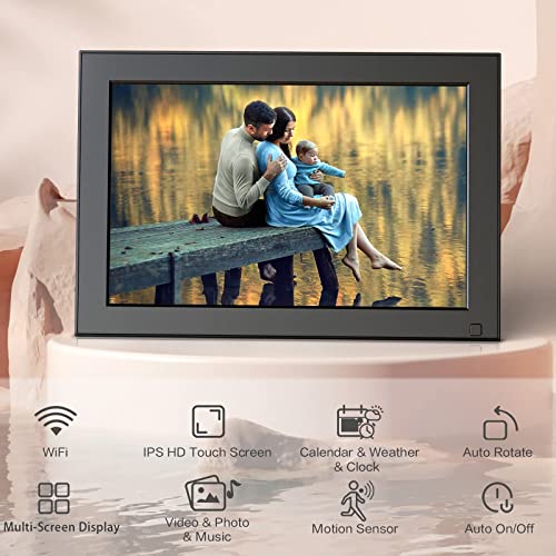 10.1-Inch Digital Photo Frame WiFi Digital Picture Frame - Fullja Photo Album, Full Function, 16GB, 1080P, HD Touch Screen, Instantly Share Photos/Videos via VPhoto APP, Email, Unlimited Could Storage