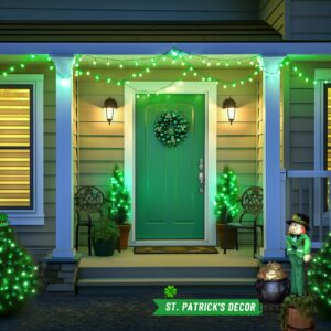 JMEXSUSS 600 LED Green Lights for St Patrick's Day, 207 ft Green Solar String Lights, 8 Modes Solar Christmas Lights Outdoor Waterproof for Christmas Tree St Patricks Decorations